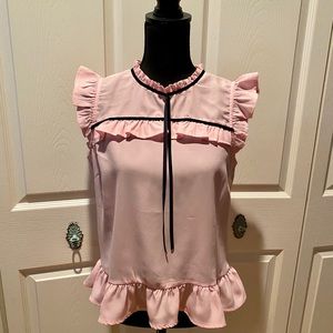 Pastel Pink Ruffle Blouse